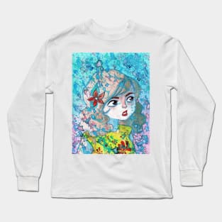 Watercolor Girl Long Sleeve T-Shirt